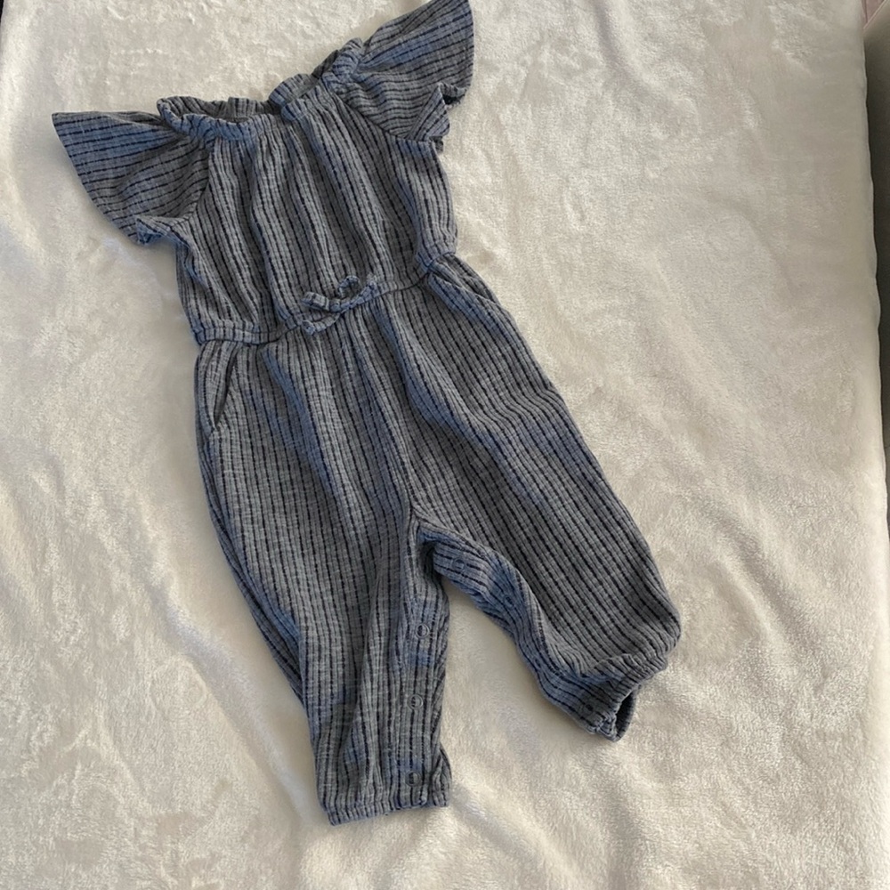 Cat &Jack Onesie -Grey Stripped one piece